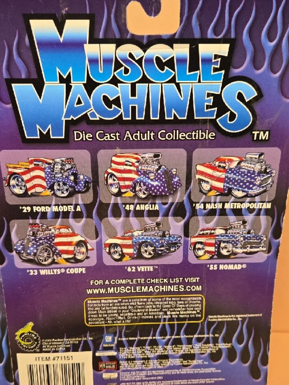 Muscle Machines Patriotic Die-Cast Car Set Of 4 American Flag Design